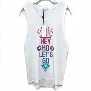 NWT DAYDREAMER Hemp + Organic Cotton Hey Ho Let’s Go Ramones Muscle Tank Top XS